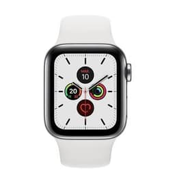 Apple Watch (Series 5) 2019 GPS + Cellular 40 - Stainless steel Silver - White
