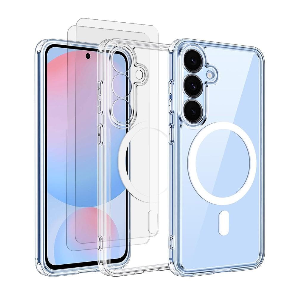 Case Galaxy S25 and 2 protective screens - TPU - Transparent
