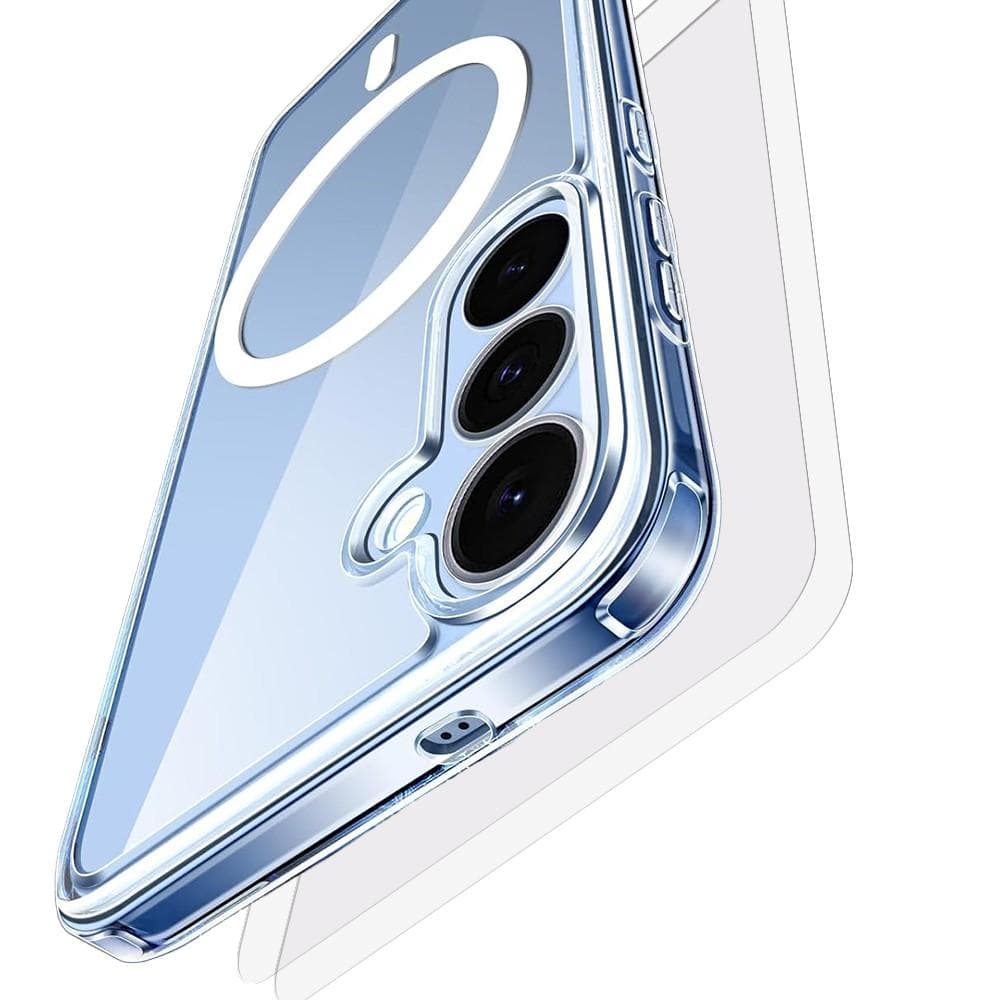 Case Galaxy S25 and 2 protective screens - TPU - Transparent
