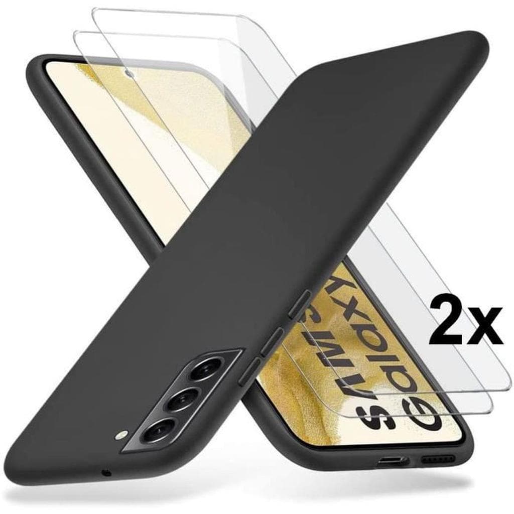 Case Galaxy S22+ 5G and 2 protective screens - Silicone - Transparent