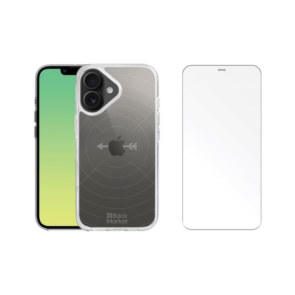 Back Market iPhone 15 and protective screen - GRS 4.0 Recycled plastic - Transparent