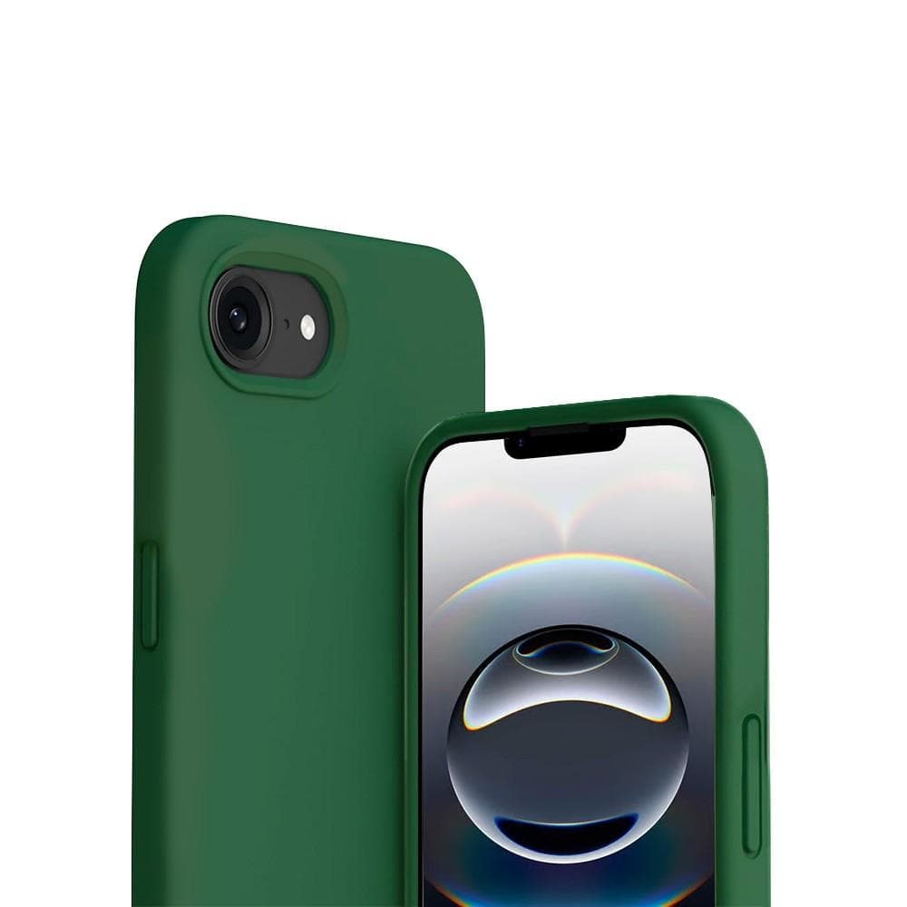 Case iPhone 16e and 2 protective screens - Silicone - Green