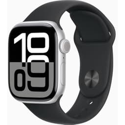 Apple Watch Series 10 (2024) GPS + Cellular 42 mm - Aluminium Silver - Sport band Black