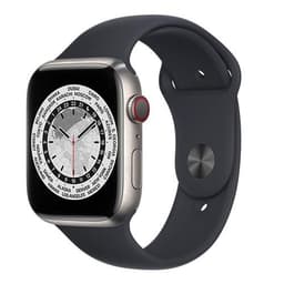 Apple Watch Series 6 (2020) GPS + Cellular 40 mm - Stainless steel Silver - Sport band Black