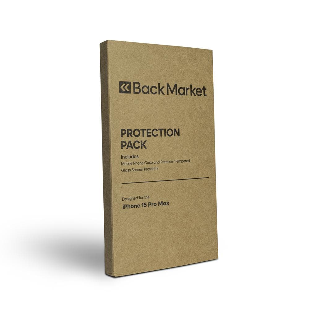 Back Market Case iPhone 15 Pro Max and protective screen - 100% Biodegradable - Black Wave