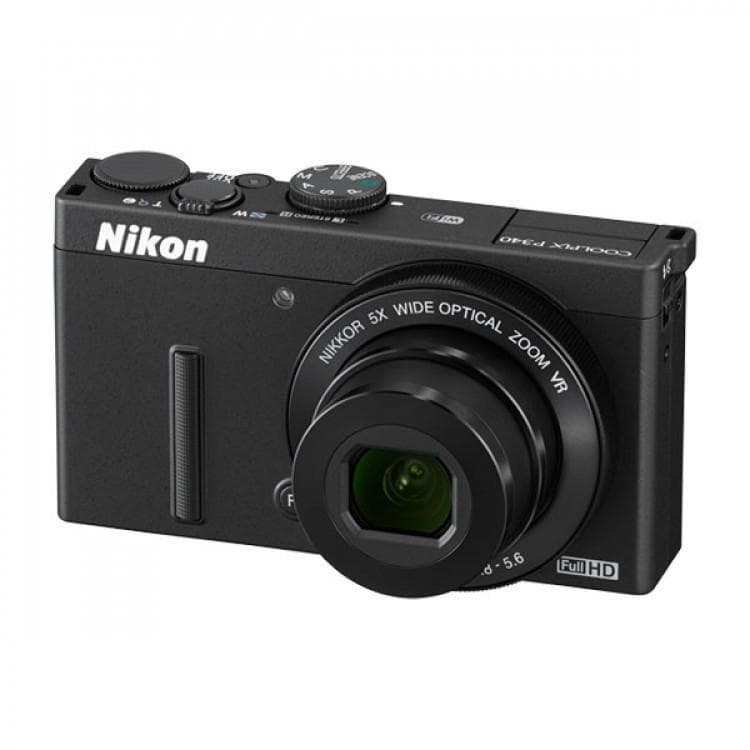 Compact Coolpix P340 - Black + Nikon Nikkor Wide Optical Zoom VR 24-120 mm f/1.8-5.6 f/1.8-5.6