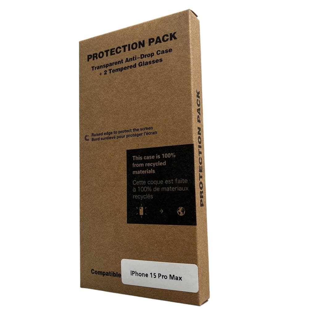 Case iPhone 15 Pro Max and 2 protective screens - Silicone - Black