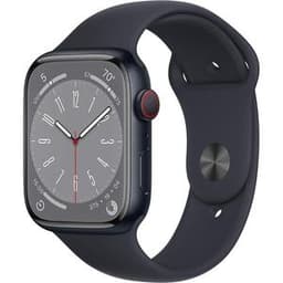 Apple Watch (Series 8) 2020 GPS + Cellular 45 - Aluminium Midnight - Sport band Black