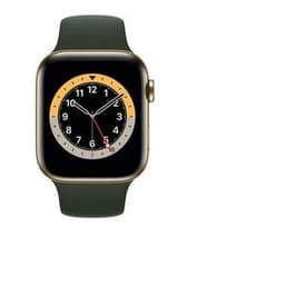 Apple Watch (Series 6) 2020 GPS 44 - Stainless steel Silver - Sport band Green