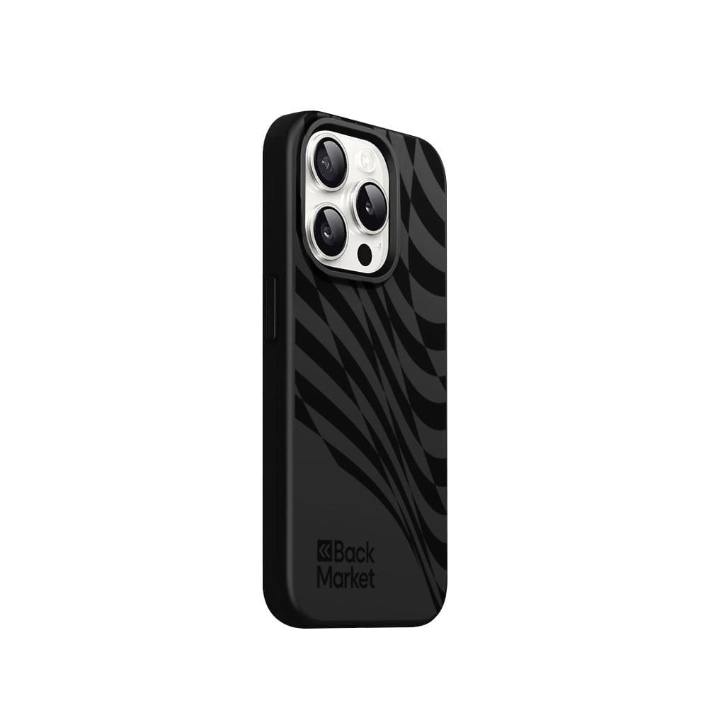 Back Market Case iPhone 15 Pro and protective screen - 100% Biodegradable - Black Wave