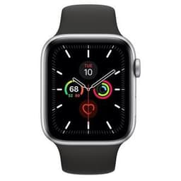 Apple Watch (Series 4) 2018 GPS + Cellular 44 - Stainless steel Silver - Sport band Black