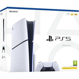 PlayStation 5 1000GB - White Sony PS5 Disc Edition 1TB Console 4K Gaming Ultra HD Blu-Ray Wi-Fi + No