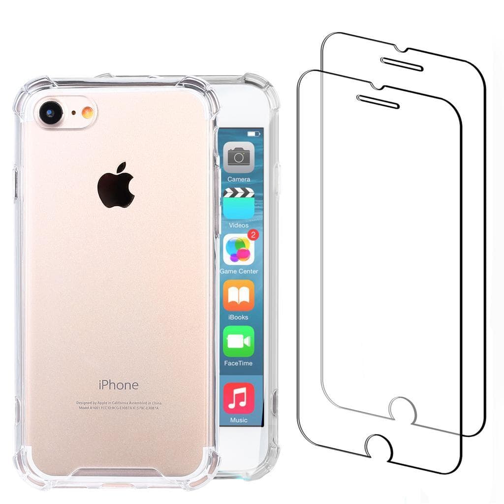 Case iPhone SE(2020/2022)/iPhone 8/7 and 2 protective screens - Recycled plastic - Transparent