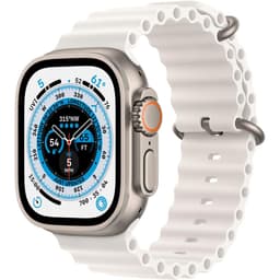 Apple Watch Ultra (2022) GPS + Cellular 49 mm - Titanium Natural Titanium - Ocean band White