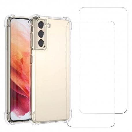 Case Galaxy S24+ and 2 protective screens - TPU - Transparent