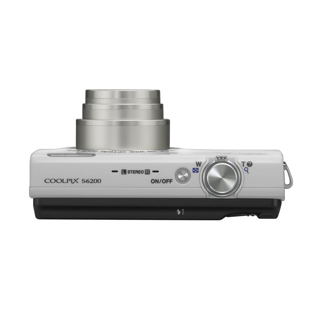 Compact - Nikon CoolPix S9600 - White + Nikon Nikkor 22X Wide optical zoom 25-300mm f/3.4-6.3 ED VR