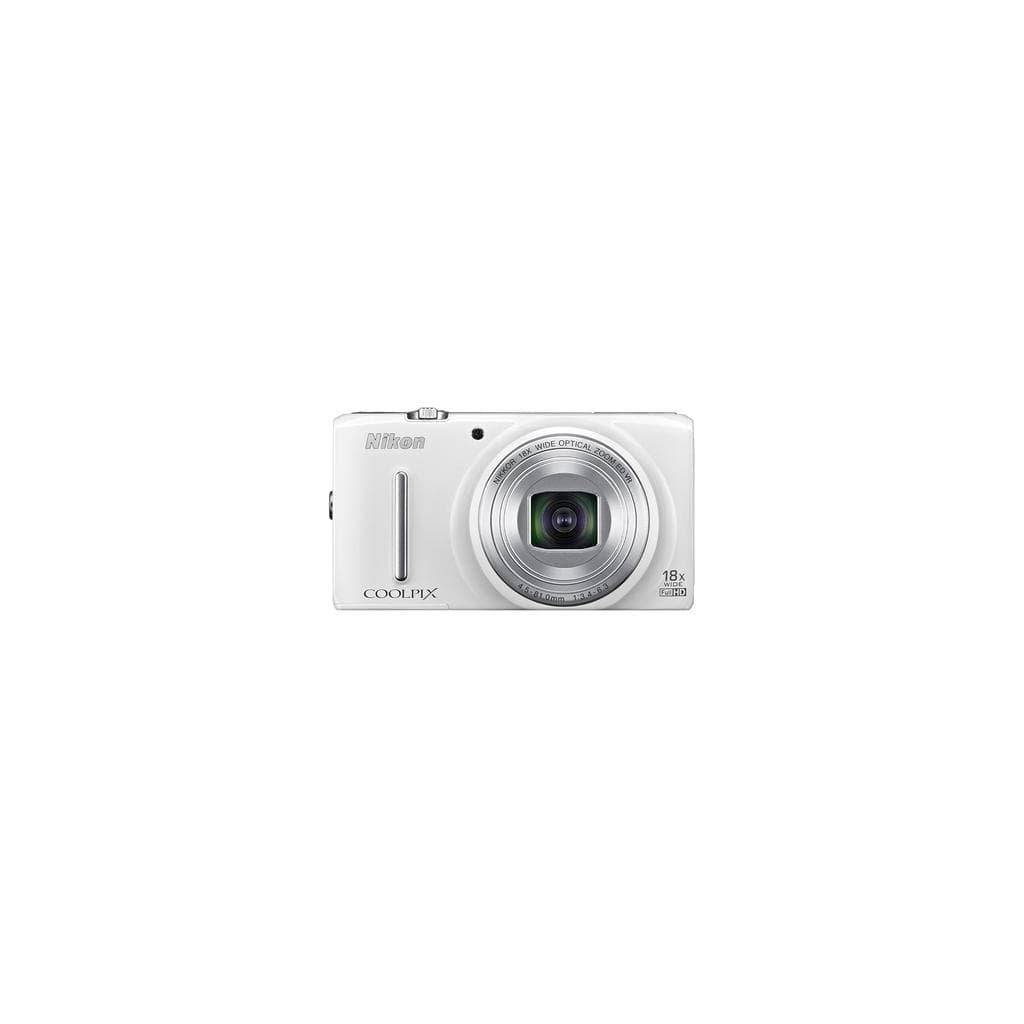 Compact - Nikon CoolPix S9600 - White + Nikon Nikkor 22X Wide optical zoom 25-300mm f/3.4-6.3 ED VR