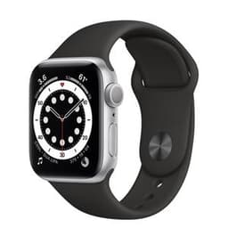 Apple Watch (Series 6) 2020 GPS + Cellular 40 - Stainless steel Silver - Sport loop Black