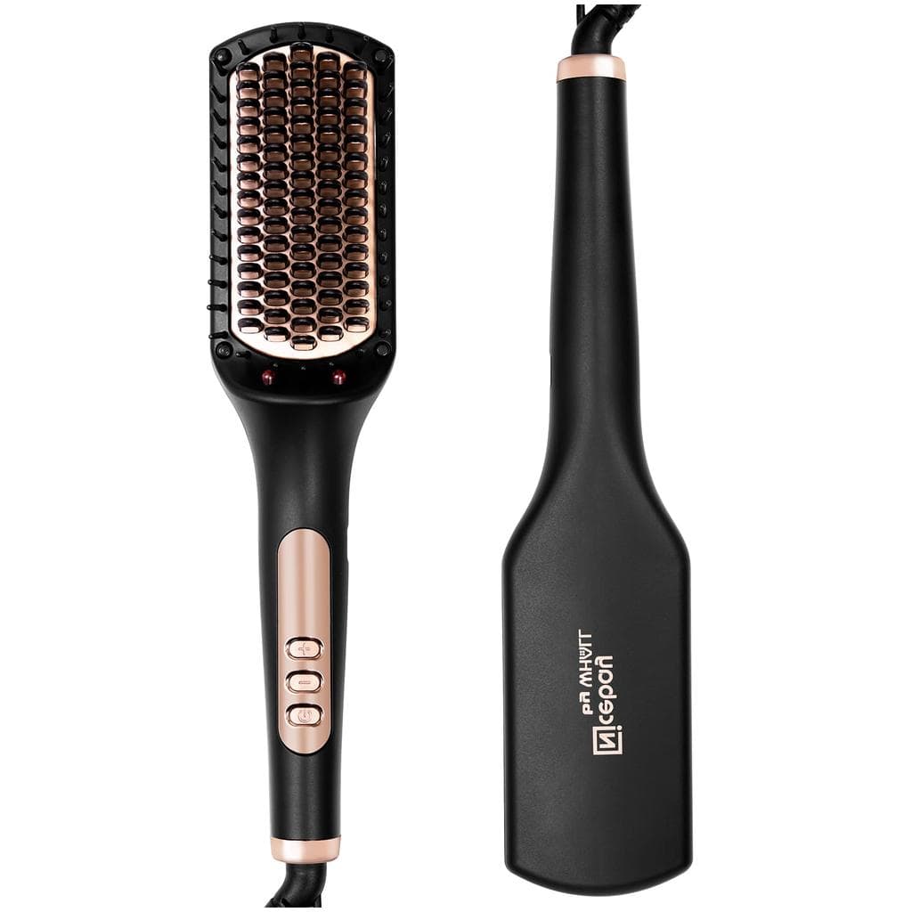 Nicebay Hair Straightener Brush Negative Ion Hair - Black Hair straightener