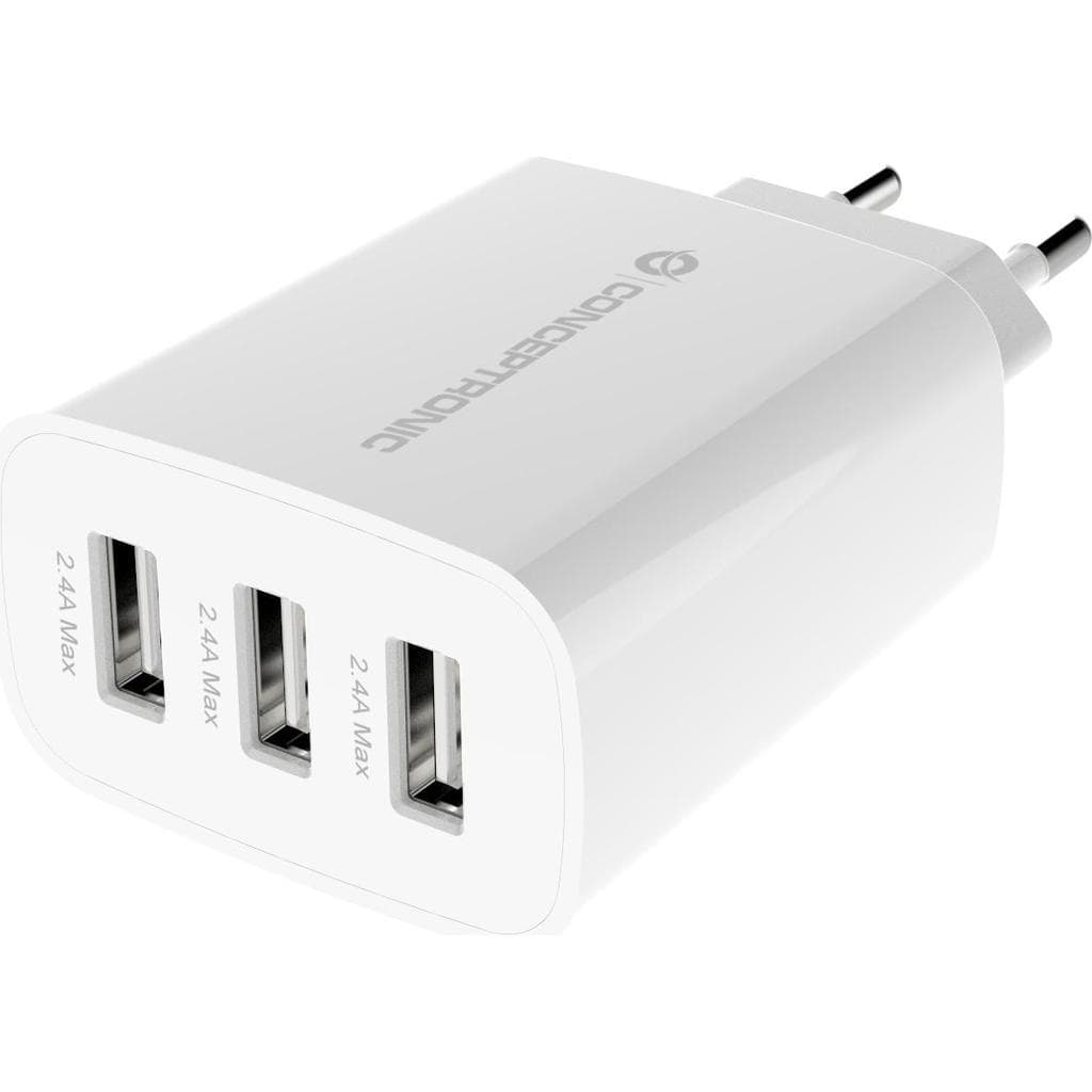 Powerp 65W Triple Port GAN Charger 2 USB-C , 1 USB-A Smartphone Accessories