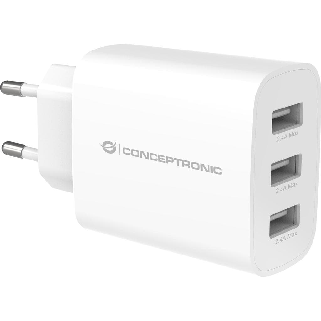 Powerp 65W Triple Port GAN Charger 2 USB-C , 1 USB-A Smartphone Accessories