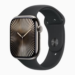Apple Watch Series 10 (2024) GPS + Cellular 42 mm - Titanium Natural - Sport band Black