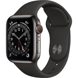 Apple Watch Series 6 (2020) GPS + Cellular 40 mm - Stainless steel Graphite - Sport band Black