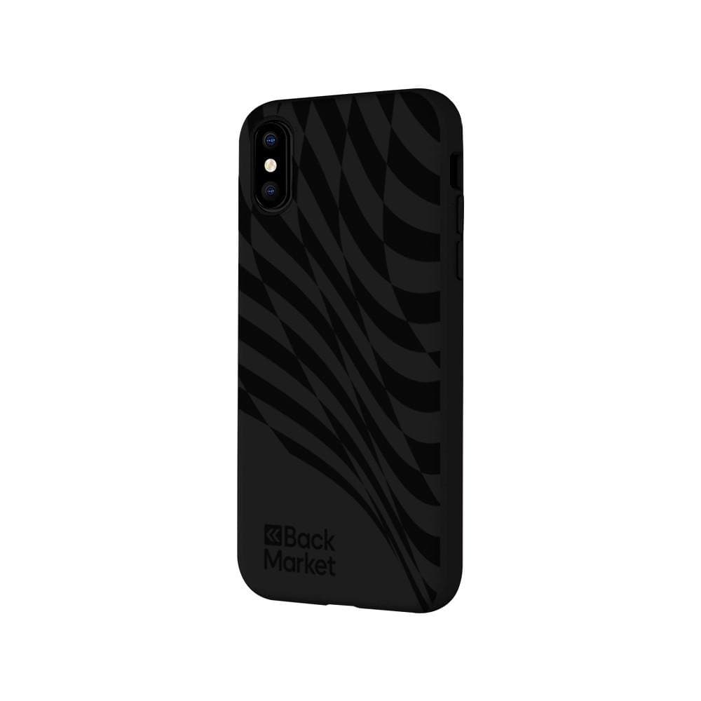 Back Market Case iPhone X/XS and protective screen - 100% Biodegradable - Black Wave