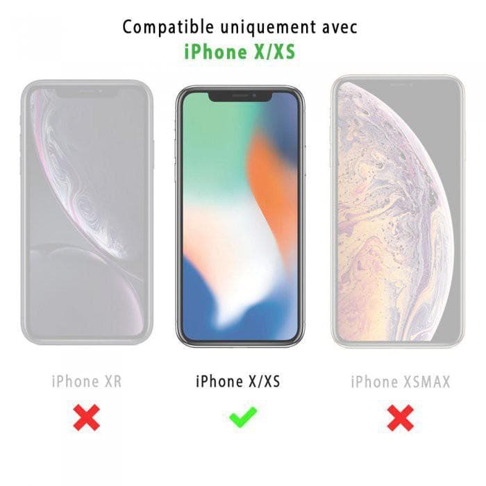 Back Market Case iPhone X/XS and protective screen - 100% Biodegradable - Black Wave