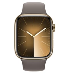 Apple Watch Series 9 (2023) GPS + Cellular 41 mm - Stainless steel Gold - Sport band Gray