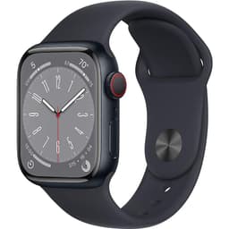 Apple Watch Series 8 (2022) GPS + Cellular 41 mm - Stainless steel Graphite - Sport band Midnight