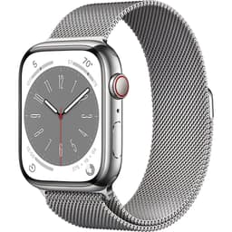 Apple Watch Series 8 (2022) GPS + Cellular 45 mm - Stainless steel Silver - Milanese loop Gray