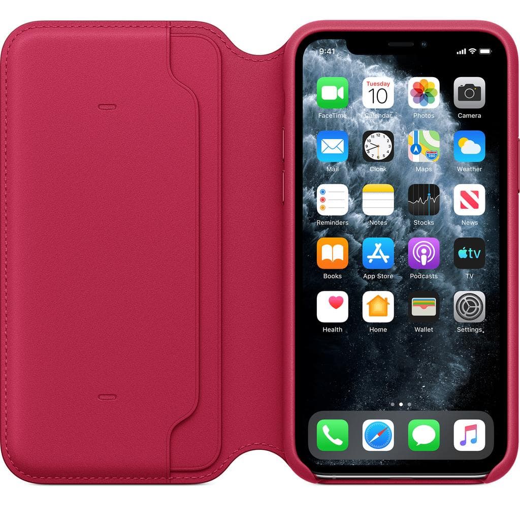 Apple Leather Folio iPhone 11 Pro Max - Leather Raspberry