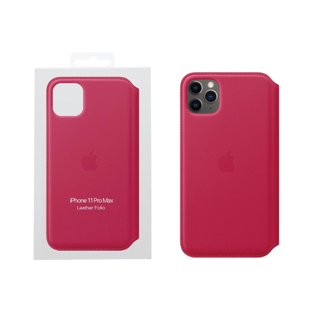 Apple Leather Folio iPhone 11 Pro Max - Leather Raspberry