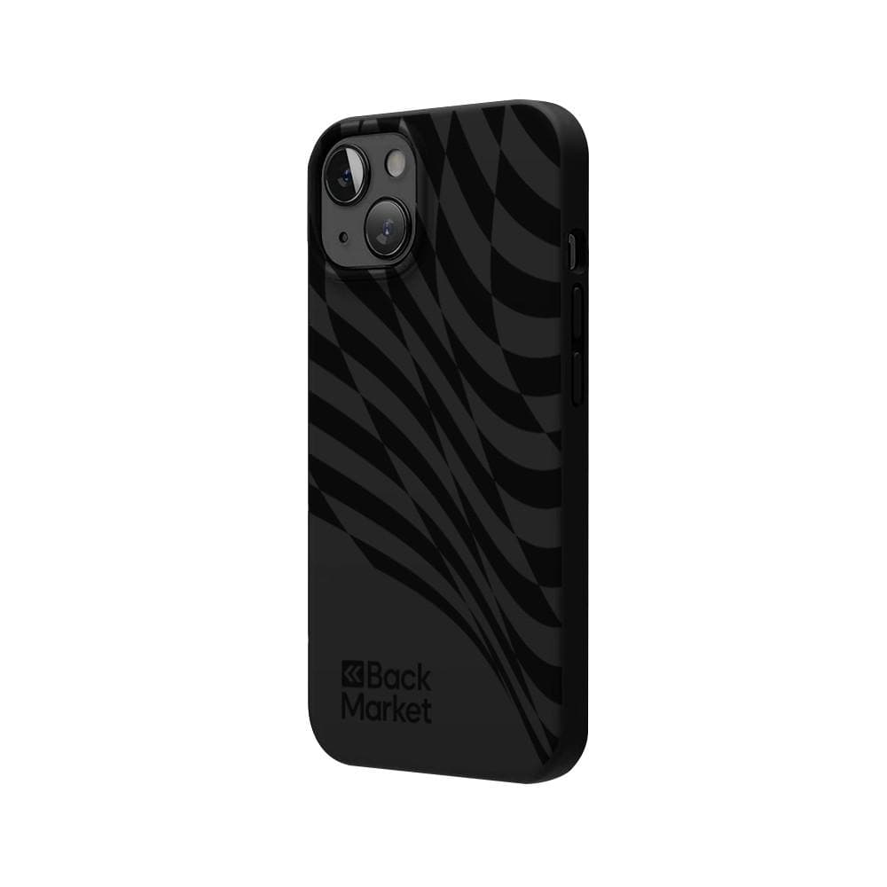 Back Market Case iPhone 15 and protective screen - 100% Biodegradable - Black Wave