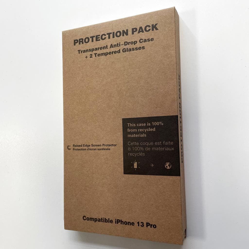 iPhone 13 Pro case and 2 protective screens - Recycled plastic - Transparent