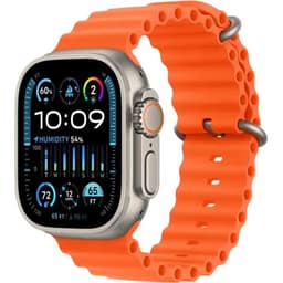Apple Watch Ultra (2022) GPS + Cellular 49 mm - Titanium Natural Titanium - Ocean band Orange
