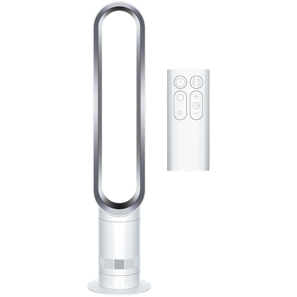 Dyson AM07 Tower Fan, White/Silver-REFURBISHED