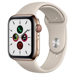 Apple Watch Series 5 (2019) GPS + Cellular 44 mm - Stainless steel Gold - Sport band Starlight