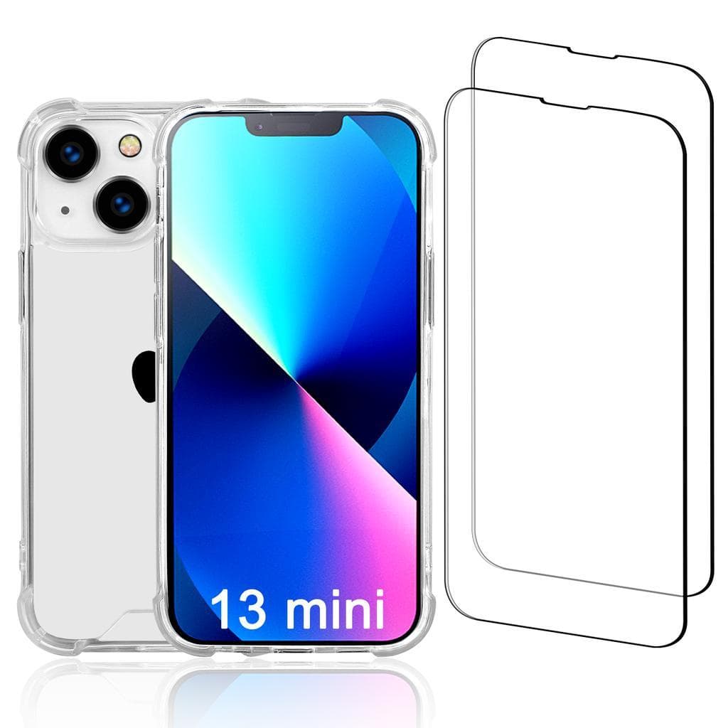 iPhone 13 mini case and 2 protective screens - Recycled plastic - Transparent