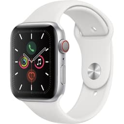 Apple Watch Series 5 (2019) GPS + Cellular 40 mm - Stainless steel Silver - Sport band White