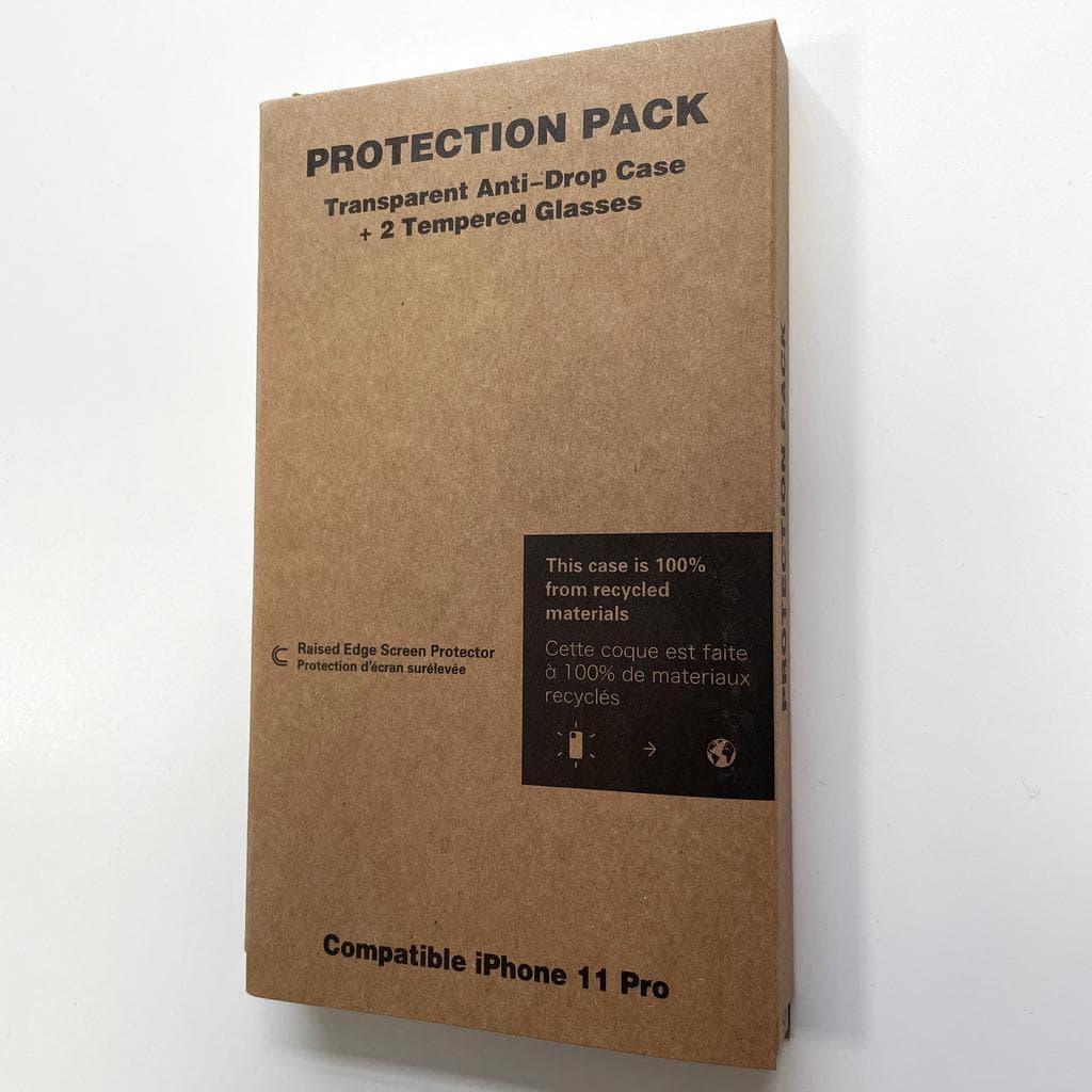 iPhone 11 Pro case and 2 protective screens - Recycled plastic - Transparent