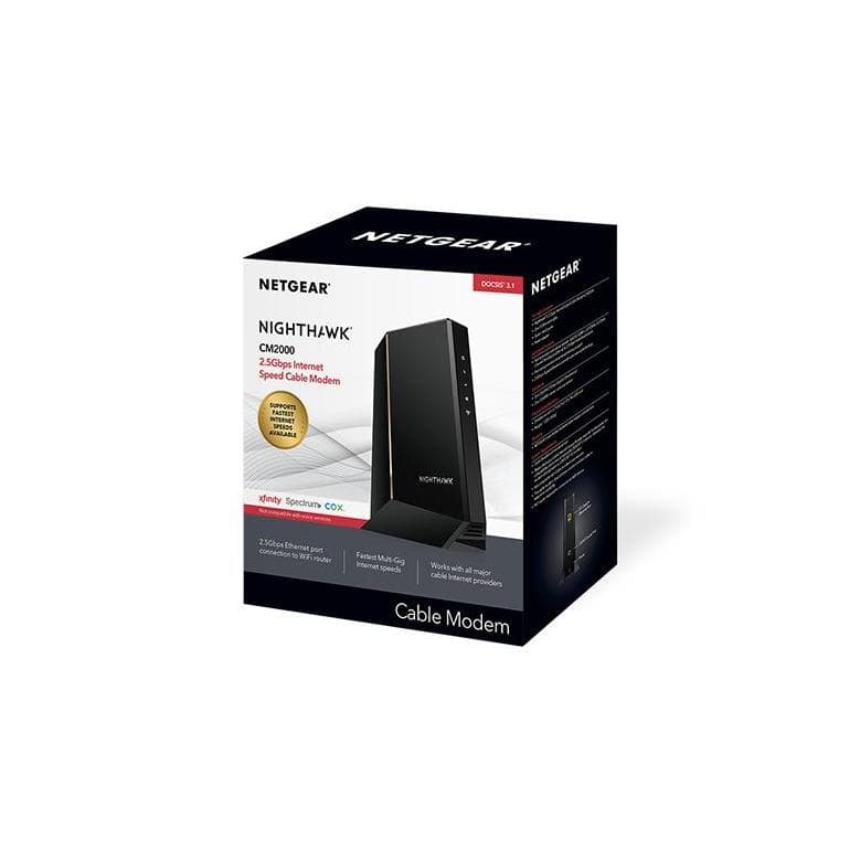 NETGEAR Nighthawk Multi-Gig Cable Modem CM2000 Compatible with All Cable - Black