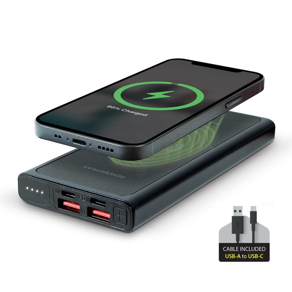 Powerpeak 2-in-1 Wireless Charger 10,000 mAh Smartphone Accessories