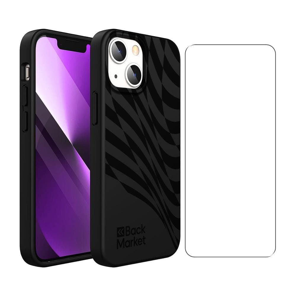 Back Market Case iPhone 13 and protective screen - 100% Biodegradable - Black Wave