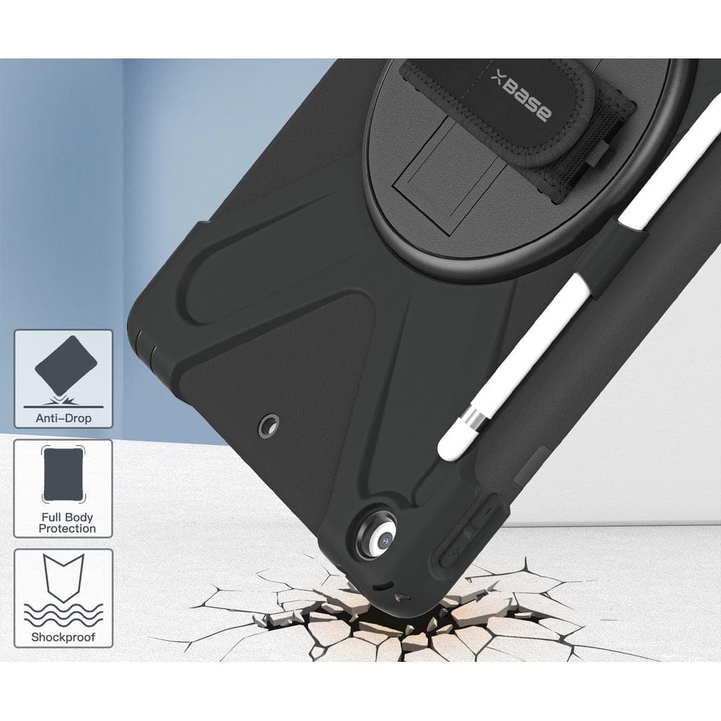 Heavy Duty Case for iPad 10.2 (Gen 7,8,9) w/ Hand Strap, Shoulder Strap & Kickstand