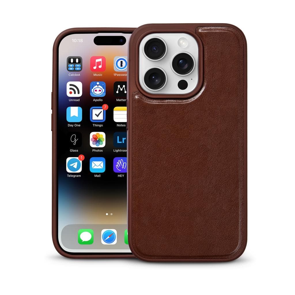 iPhone 16 Pro case - Leather - Rustic Brown