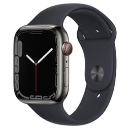 Apple Watch Series 7 (2021) GPS + Cellular 41 mm - Stainless steel Graphite - Sport band Black