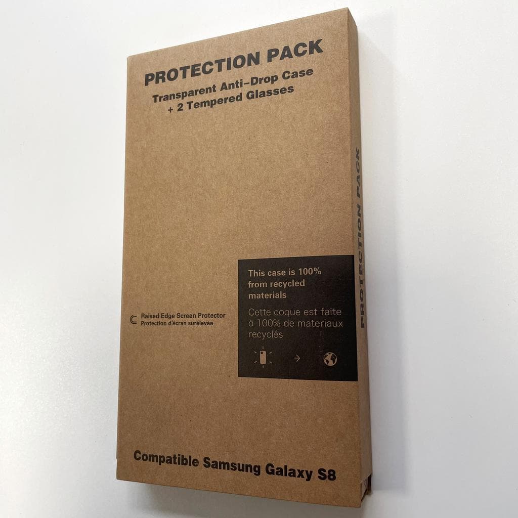 Galaxy S8 case and 2 protective screens - Recycled plastic - Transparent