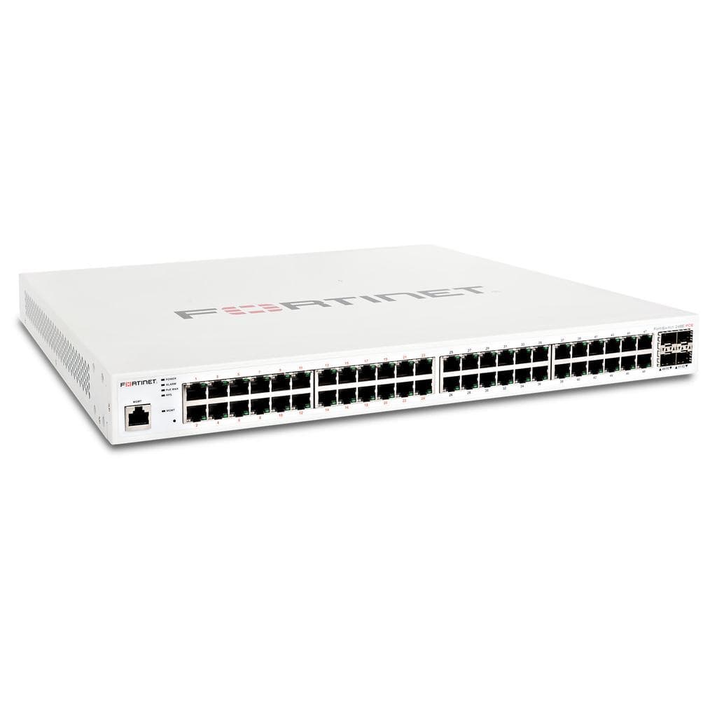 Fortinet BTBR48 | FS-248E-POE | FortiSwitch-248E-POE L2/L3 PoE+ Switch ù 48x GE RJ45 Ports(24 PoE+ Capable), 4 x 1 GE SFP Slots. FortiGate Switch Cont